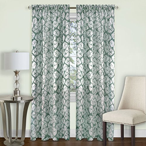 Ben&Jonah Collection Batik Window Curtain Panel - 52x63 - Sage