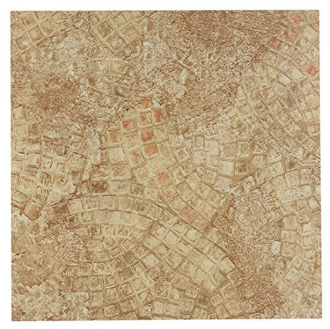 Roman Palace Collection 20 Pack of 12 inch  x 12 inch  Self Adhesive High Gloss (No Wax) Finish 1.2mm Thick Vinyl Tiles - Ancient Beige Mosaic