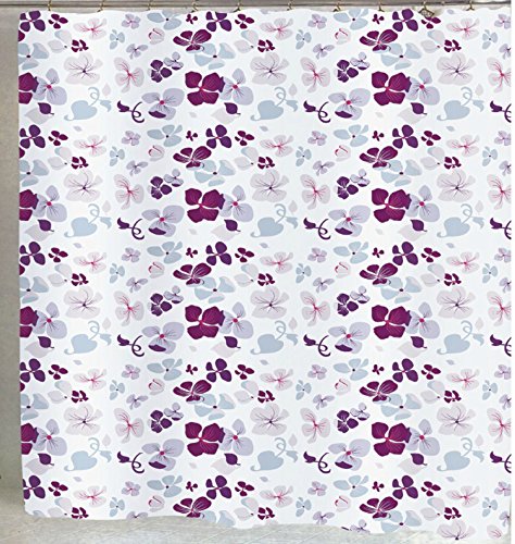 Flying Floral Petals Extra Wide Fabric Shower Curtain Size: 108 inch  x 72 inch 