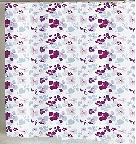 Flying Floral Petals Extra Wide Fabric Shower Curtain Size: 108 inch  x 72 inch 