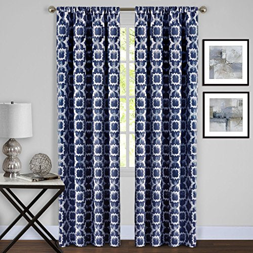 Ben&Jonah Collection Tara Window Curtain Panel - 54x84 - Navy