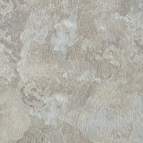 Regal Collection Pack of 10 (18 inch  x 18 inch ) Self Adhesive Natural Stone 2mm Thick Vinyl Tiles - Light Grey Slate