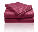 Cozy Home 1800 Series Embossed Striped 3-Piece Sheet Set Twin - Burgundy