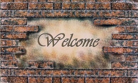 Ben&Jonah Collection Welcome Bricks Outdoor Rubber Entrance Mat 18 in. x 30 in.