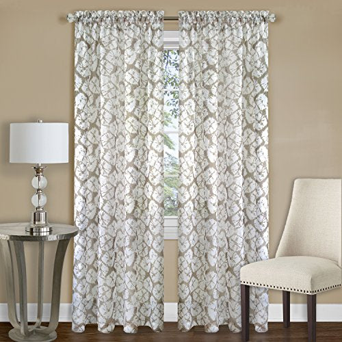 Ben&Jonah Collection Batik Window Curtain Panel - 52x63 - Tan