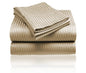 Cozy Home 1800 Series Embossed Striped 4-Piece Sheet Set Queen - Beige