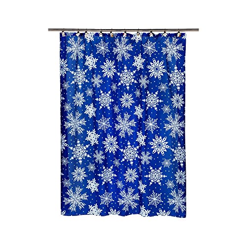 Park Avenue Deluxe Collection  inch Snow Flakes inch  Fabric Shower Curtain