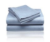 Cozy Home 1800 Series Embossed Striped 4-Piece Sheet Set Queen - Light Blue