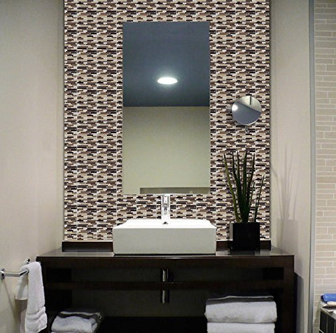 Park Avenue Collection Magic Gel Wall Tile Coffee/Beige Piano Mosaic