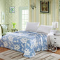 Ultra Comfort Floral Microplush Blanket - Blue (King)