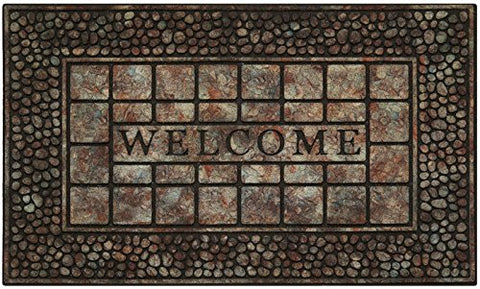 Park Avenue Collection Raised Rubber Mat Paver Scroll 18x30