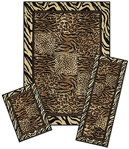 Park Avenue Collection Capri 3 Piece Rug Set - Safari