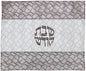 Ben and Jonah Challah Cover Vinyl- Geometric Pattern Ivory with Silver Border