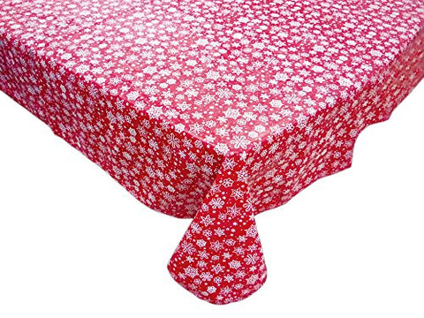 Park Avenue Deluxe Collection Park Avenue Deluxe Collection 52'' x 90'' Vinyl Tablecloth with Polyester Flannel Backing Pattern Name: Snow Flake