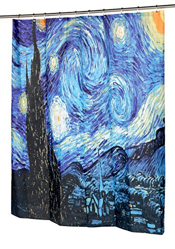 BenandJonah Collection Fabric Shower Curtain 70 x 72 inch  The Starry Night