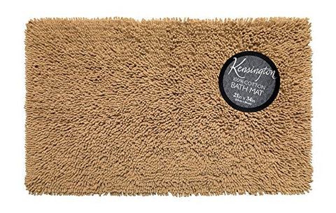 Park Avenue Deluxe Collection Park Avenue Deluxe Collection Shaggy Cotton Chenille Bath Room Rug Size 21 inch x34 inch  in Linen