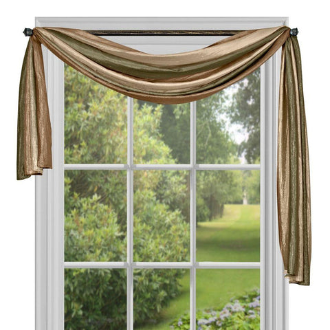 Traditional Elegance Ombre Window Curtain Scarf 50x144 - Earth