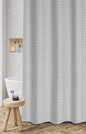 Royal Bath 100% Cotton Textured Stipes Shower Curtain (72" x 72") - Grey