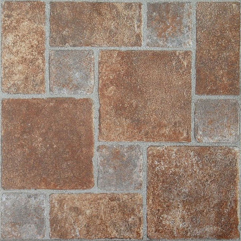 Traditional Elegance 5th Avenue Collection Brick Pavers 12x12 Self Adhesive Vinyl Floor Tile - 45 Tiles/45 sq. ft.