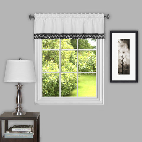 Traditional Elegance Provincial 58x14 Window Curtain Valance - Black