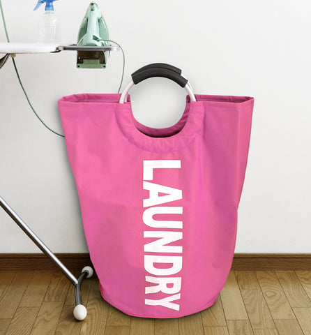 Royal Bath Handy Portable Laundry Hamper (20" x 13" x 21") - Pink