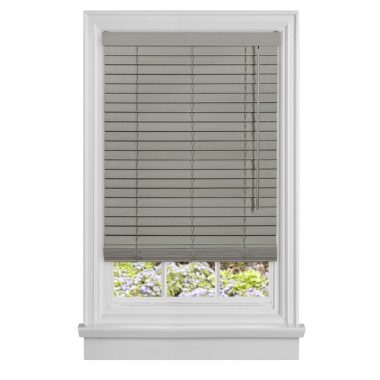 Traditional Elegance Cordless Madera Falsa 2" Faux Wood Plantation Blind 48x64 - Grey