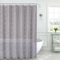 Royal Bath Metallic Daisy Embroidered Sheer Fabric Shower Curtain (70" x 72") with Roller Hooks - Grey/Silver