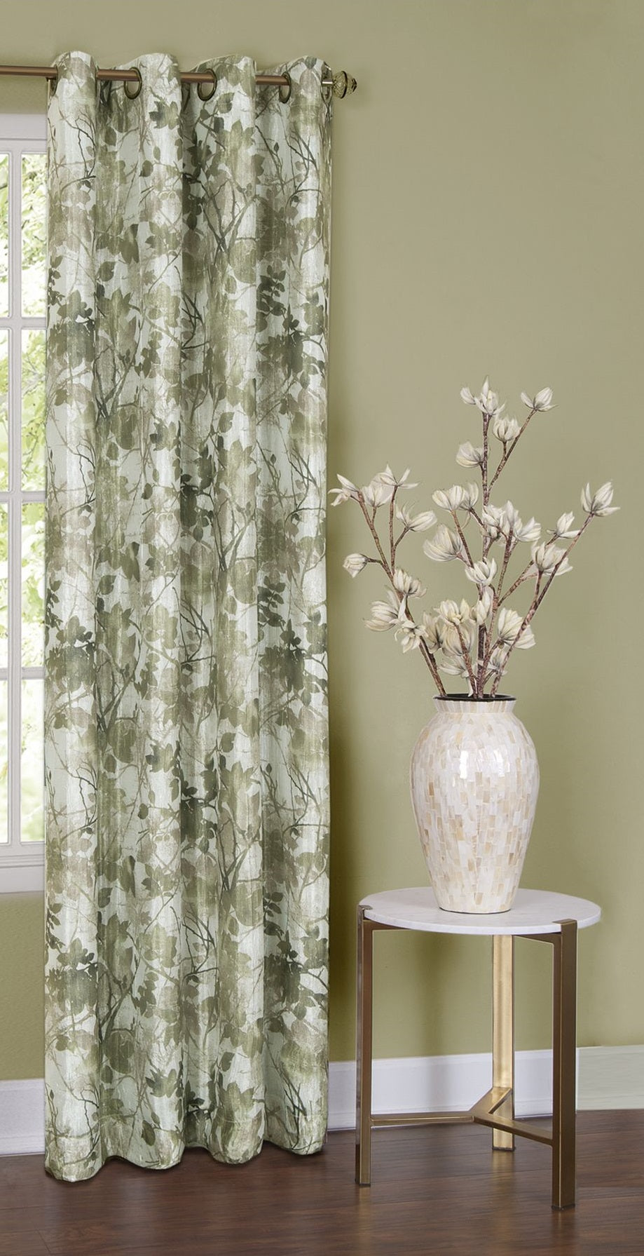 Traditional Elegance Trinity - Lined Grommet Window Curtain Panel - 50x63 -  Green