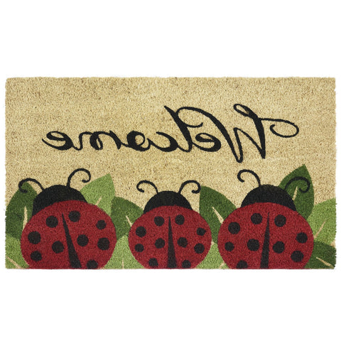 Traditional Elegance Printed Coir Door Mat 18x30 - Ladybug