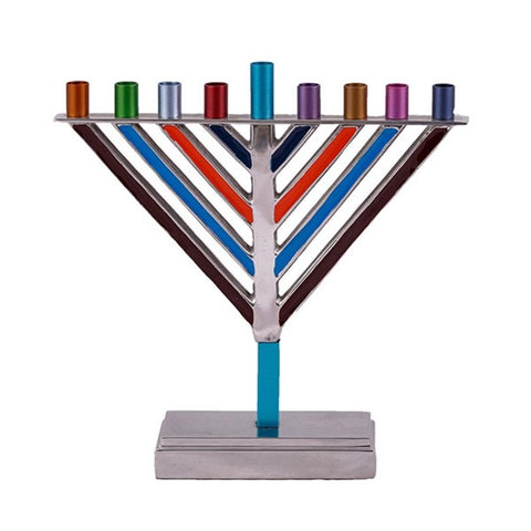 Ben&Jonah Large Chanukah Menorah - Chabad - Multicolor -  8.5" x 8.5" x 2"
