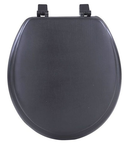 Traditional Elegance Elite 17 Inch Soft Standard Vinyl Toilet Seat - Black