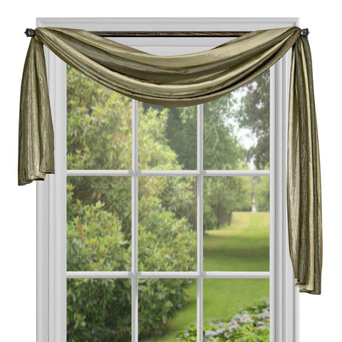 Traditional Elegance Ombre Window Curtain Scarf 50x144 - Sage