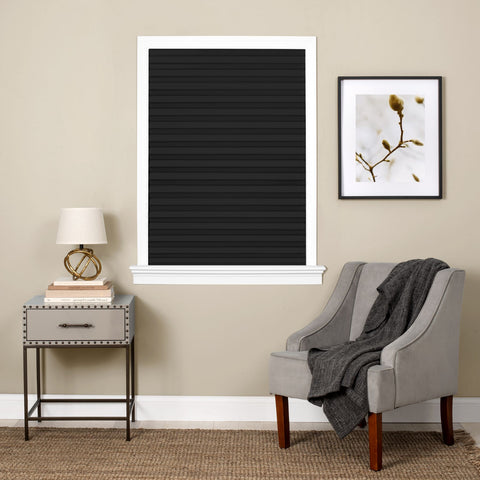 Traditional Elegance Cordless 1-2-3 Vinyl Room Darkening Pleated Window Shade - 48x75 - Black