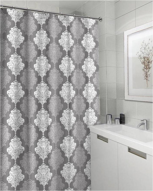 Royal Bath Shades of Grey Damask Canvas Fabric Shower Curtain (70" x 72")