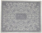 Ben and Jonah Challah Cover- Full Embroidery -Silver Flowers - 19.75"W x 15.75"H