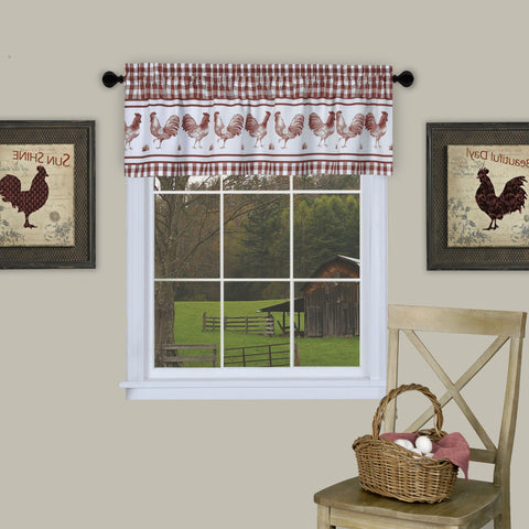 Traditional Elegance Farm Window Curtain Valance - 58x14 - Burgundy