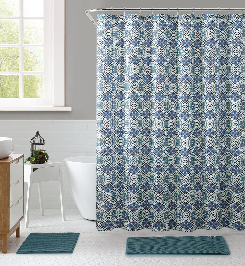 Royal Bath La Floreada Embossed Microfiber Fabric Shower Curtain - 72" x 72"