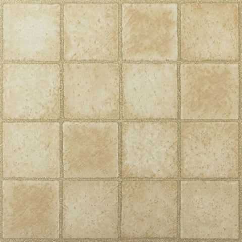 Traditional Elegance Madison 16 Square Sandstone 12x12 Self Adhesive Vinyl Floor Tile - 20 Tiles/20 sq. ft.