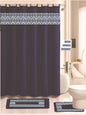 Royal Bath Heart Space 18 Piece Embroidered Bath Rug Set - Navy