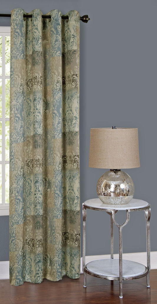 Traditional Elegance Rena Grommet Window Curtain Panel 50x84 - Blue