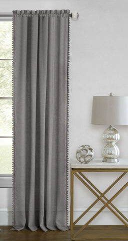 Traditional Elegance Olivia Rod Pocket Window Curtain Panel - 52x84 - Grey