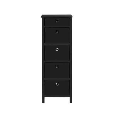 Traditional Elegance EZhome Foldable Furniture 5 Drawer Lingerie Chest 45” x 16” x 19” - Black