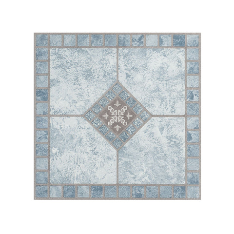 Traditional Elegance Elite 12x12 2.0mm Self Adhesive Vinyl Floor Tile - Blue Diamond - 9 Tiles/9 sq. ft.