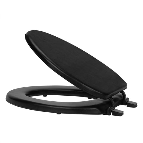 Traditional Elegance Elite 19 Inch Soft Elongated Vinyl Toilet Seat - Black