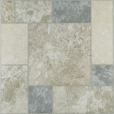 Traditional Elegance Madison Marble Blocks 12x12 Self Adhesive Vinyl Floor Tile - 20 Tiles/20 sq. ft.