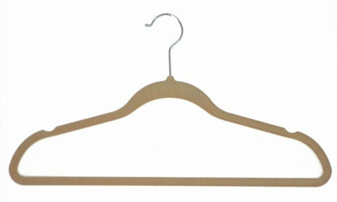 Traditional Elegance Velvet Anti-Slip Hangers - Tan