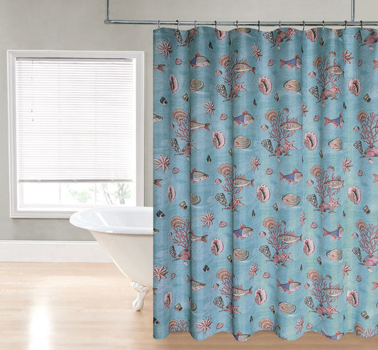 Royal Bath Under the Sea Water Repellant Fabric Shower Curtain -70" x 72"