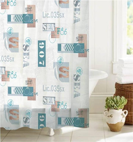 Royal Bath License to Sail PEVA Non-Toxic Shower Curtain (70" x 72") with 12 Roller Hooks