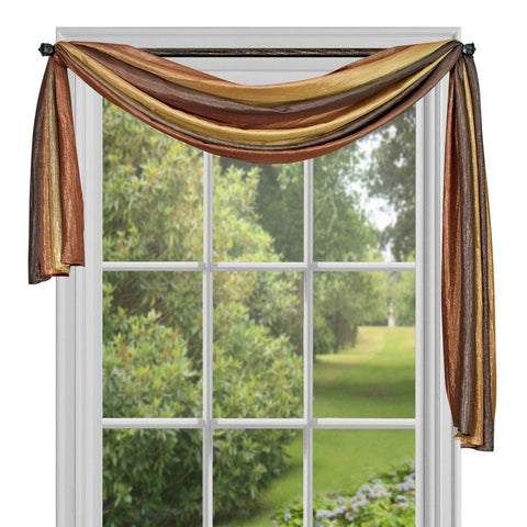 Traditional Elegance Ombre Window Curtain Scarf 50x144 - Autumn