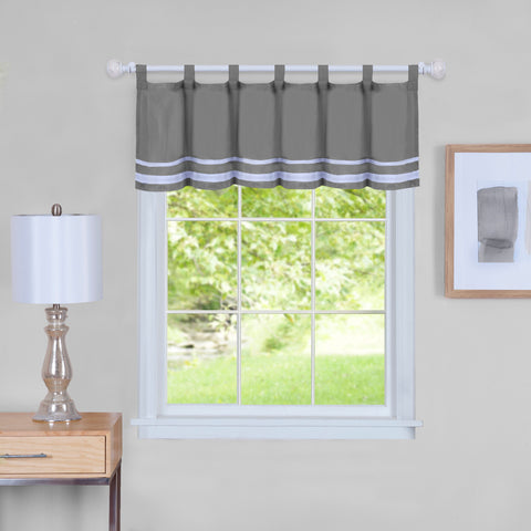 Traditional Elegance Bismark Window Curtain Valance - 58x14 - Grey